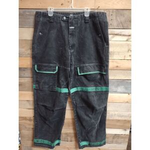 VTG Marithe Francois Girbaud Black Denim Shuttle Tape Pants Jeans 40x34 Wide Leg